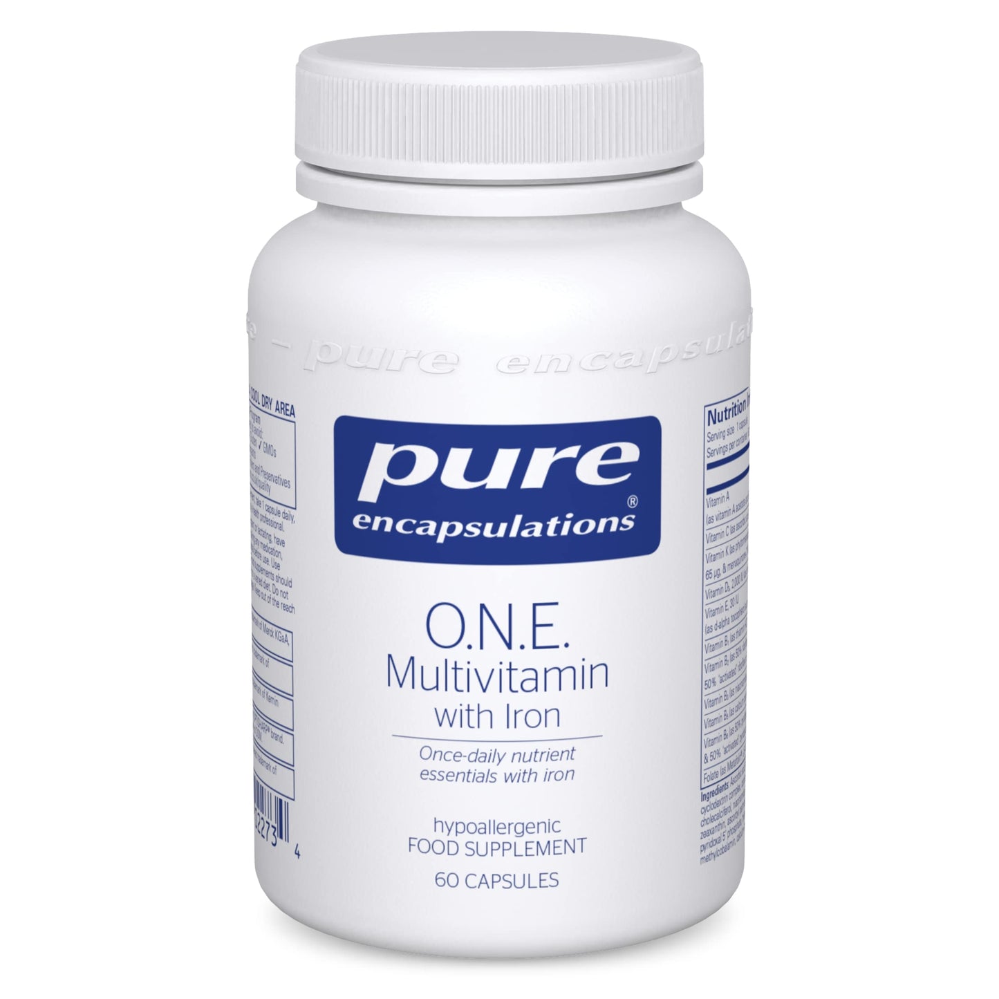 Pure Encapsulations - O.N.E. Multivitamin with Iron - 60 Capsules