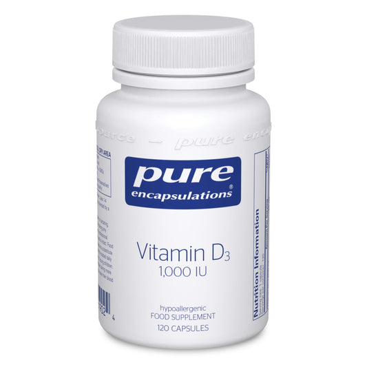 Pure Encapsulations - Vitamin D3 1,000 IU - Hypoallergenic Pure Vitamin D Supplement - Immune System, Bone and Muscle Function Support - 120 Capsules